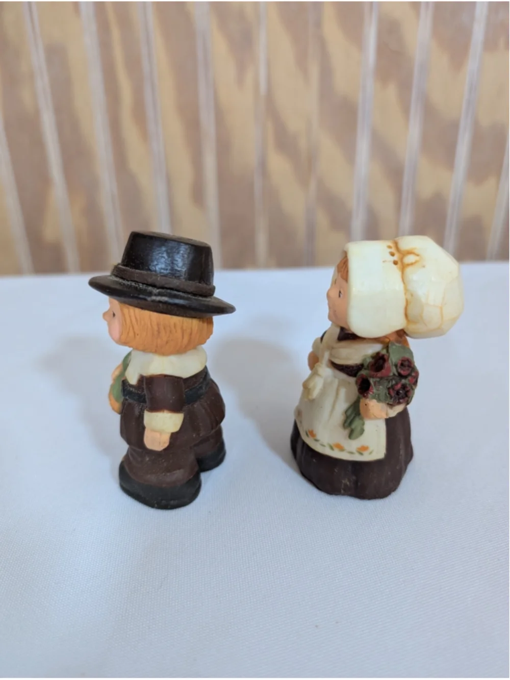 Vintage Thanksgiving Pilgrim Salt & Pepper Shaker Set by Hallmark Cards